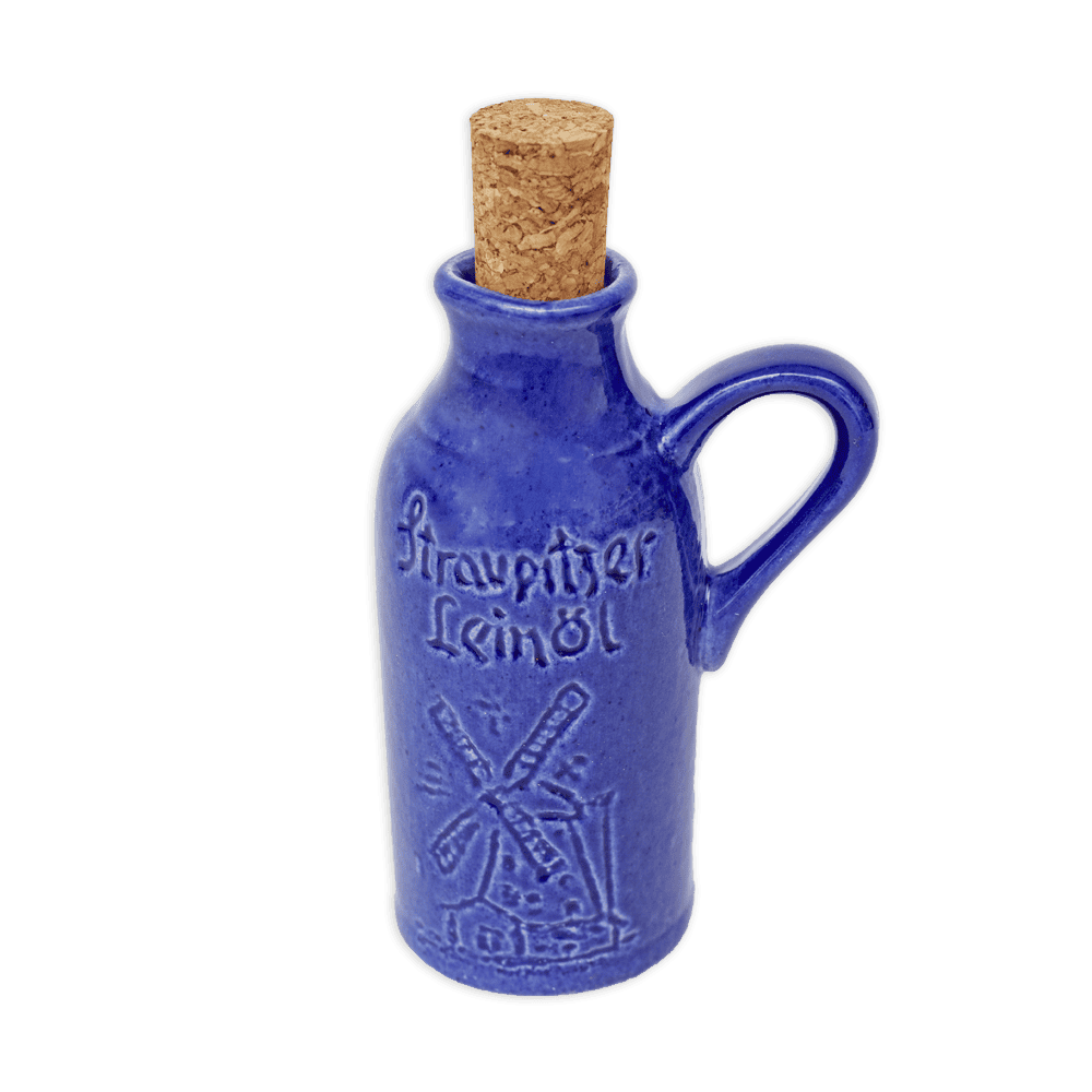 Keramikkrug mit Korkverschluss - blau